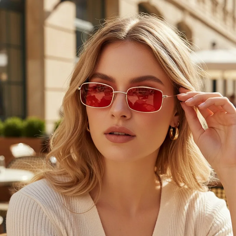 New Small Square Sunglasses Wo - Sunglasses Uv400 评论和价格