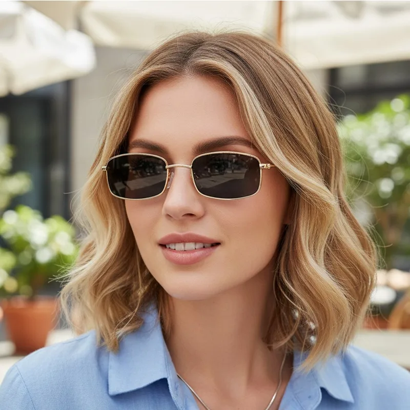 New Small Square Sunglasses Wo - Sunglasses Uv400 评论和价格