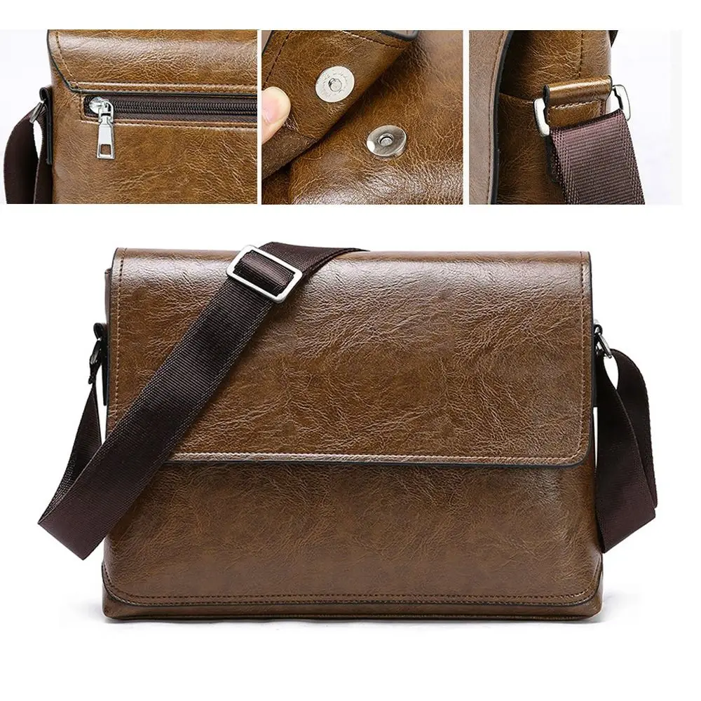 Luxury PU Leather Crossbody Ba - Leather Wallet Men 评论和价格