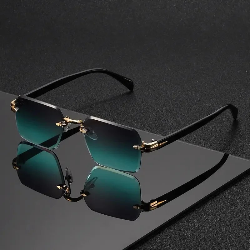 Rimless Sunglasses Rectangle F - Sunglasses Uv400 评论和价格