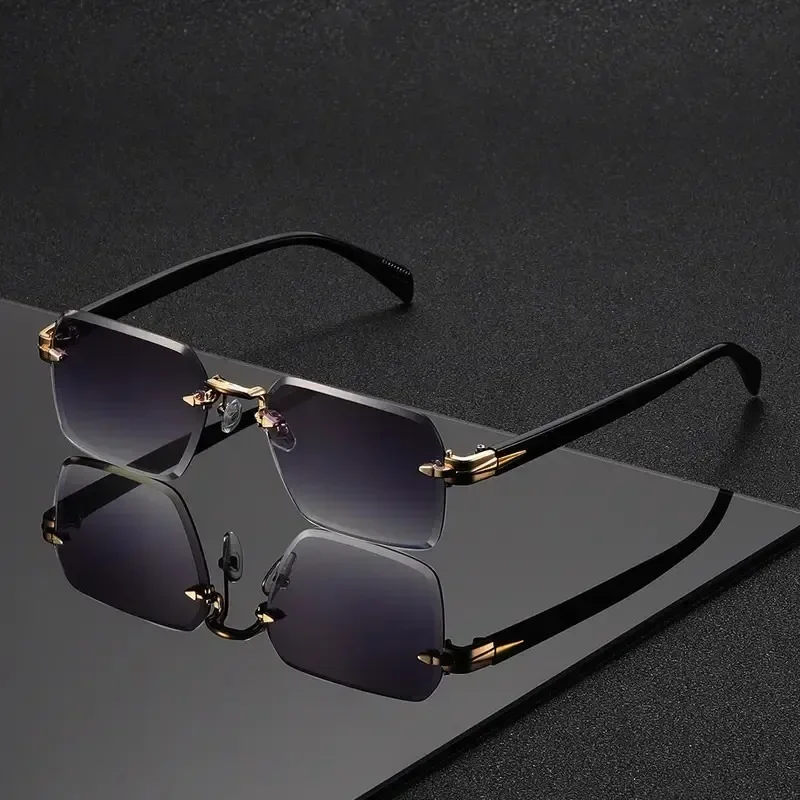 Rimless Sunglasses Rectangle F - Sunglasses Uv400 评论和价格