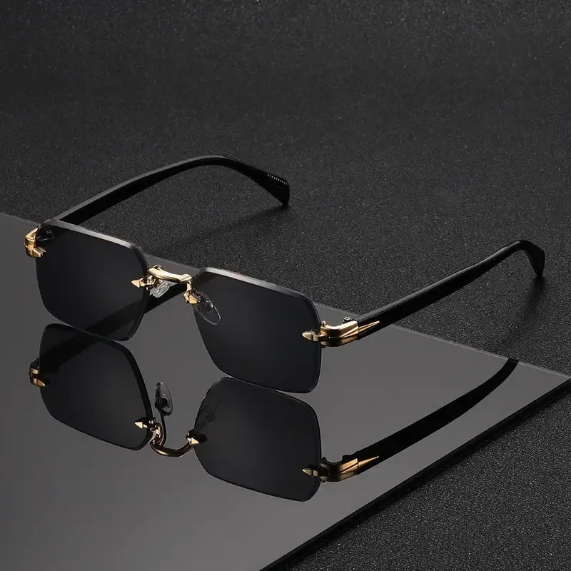Rimless Sunglasses Rectangle F - Sunglasses Uv400 评论和价格