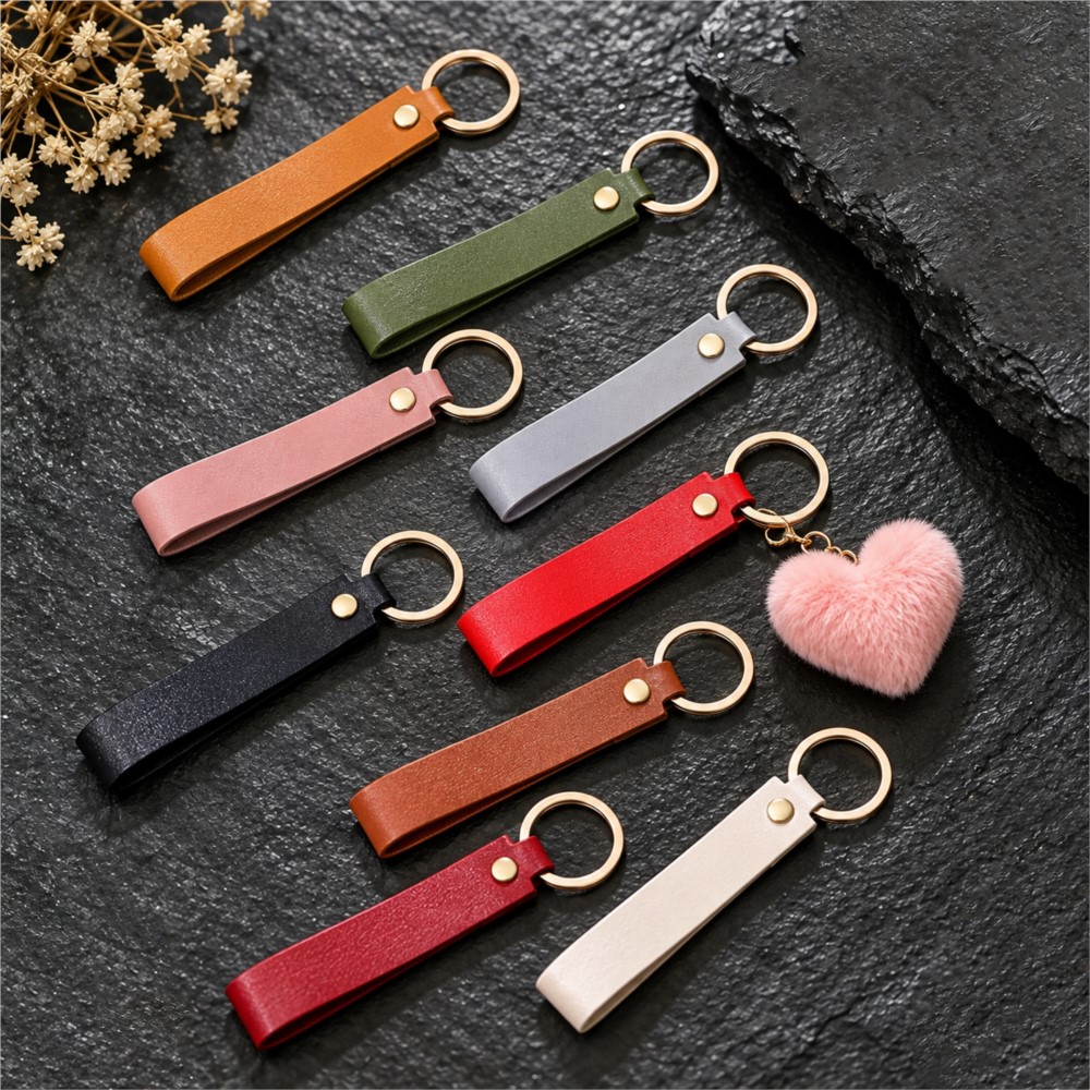1/5pcs PU Leather Keychain Gif - Leather Wallet Men 评论和价格