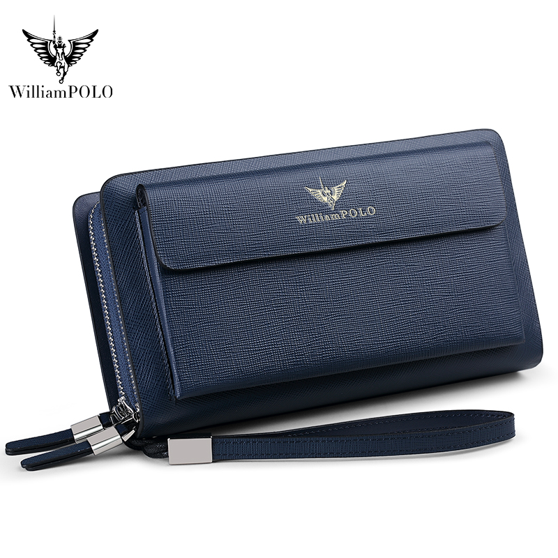 WILLIAMPOLO Luxury Men's Leath - Leather Wallet Men 评论和价格