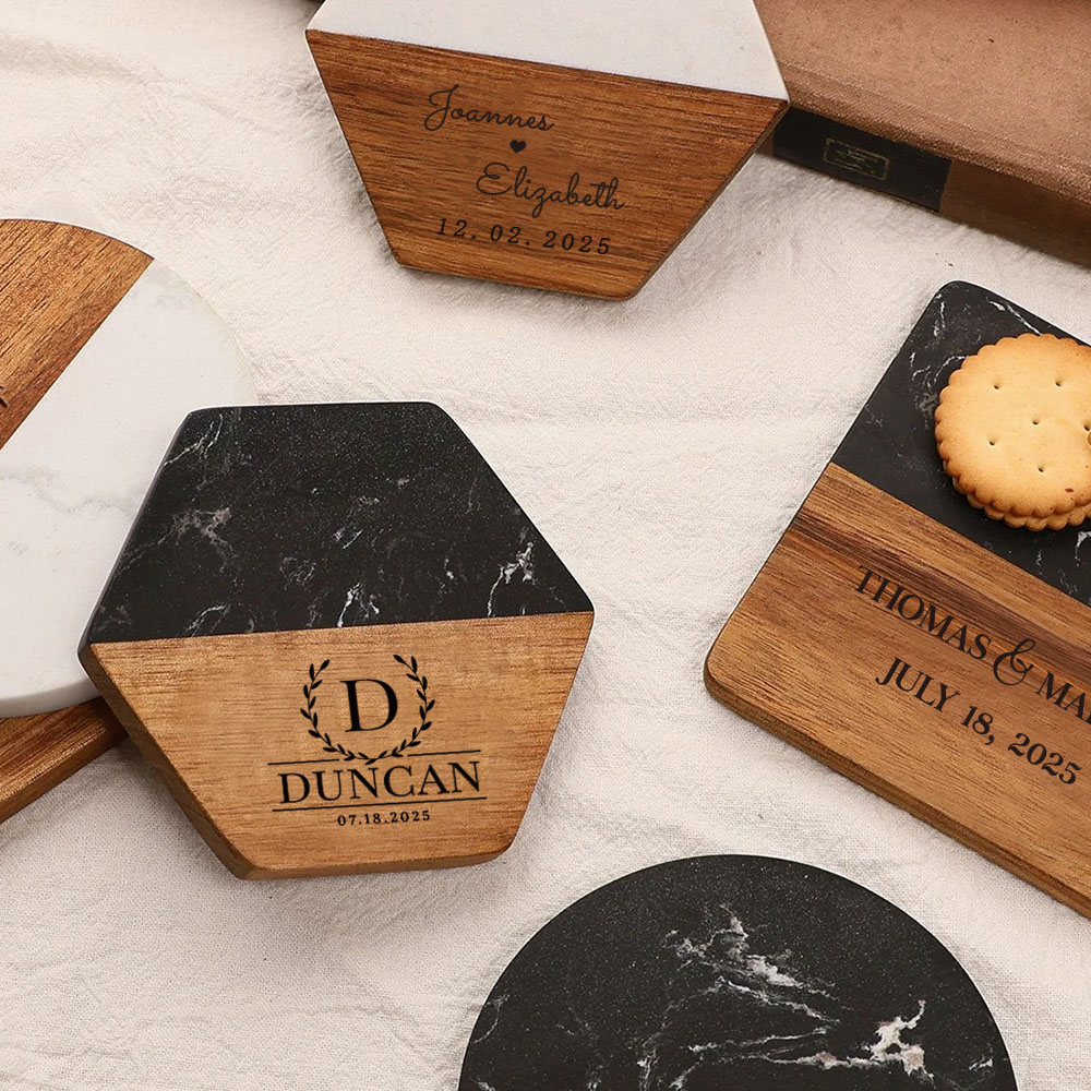 Personalized Marble Coaster Se - Marble Coaster Set 评论和价格