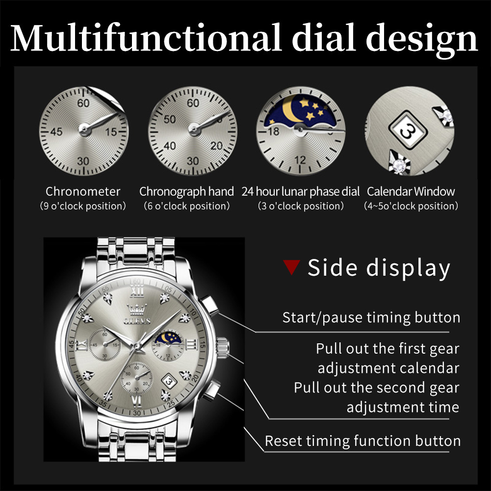 OLEVS 2858 Quartz Watch for Me - Luxury Watch Men 评论和价格