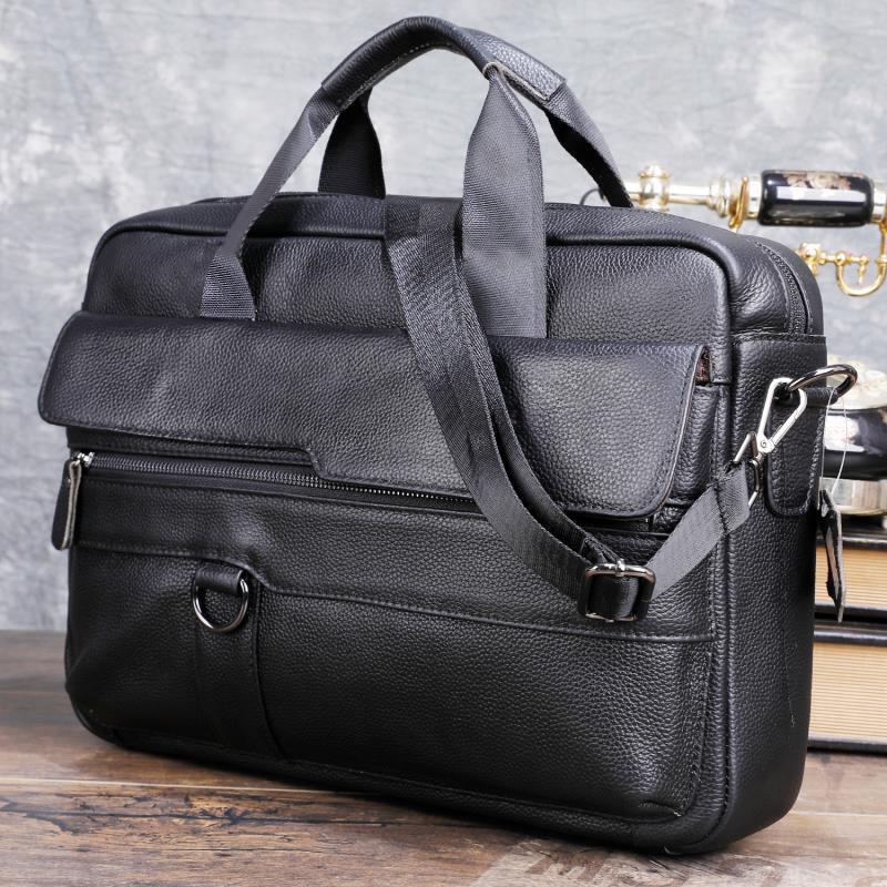 Large Men's Genuine Leather Ha - Leather Briefcase 评论和价格