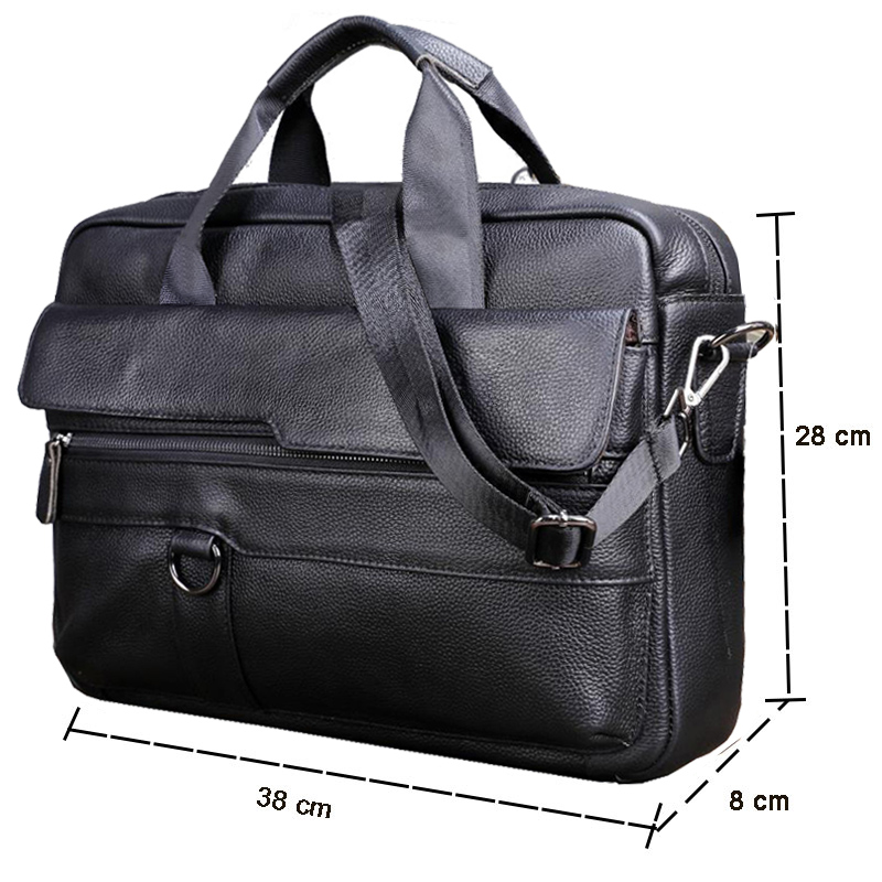Large Men's Genuine Leather Ha - Leather Briefcase 评论和价格