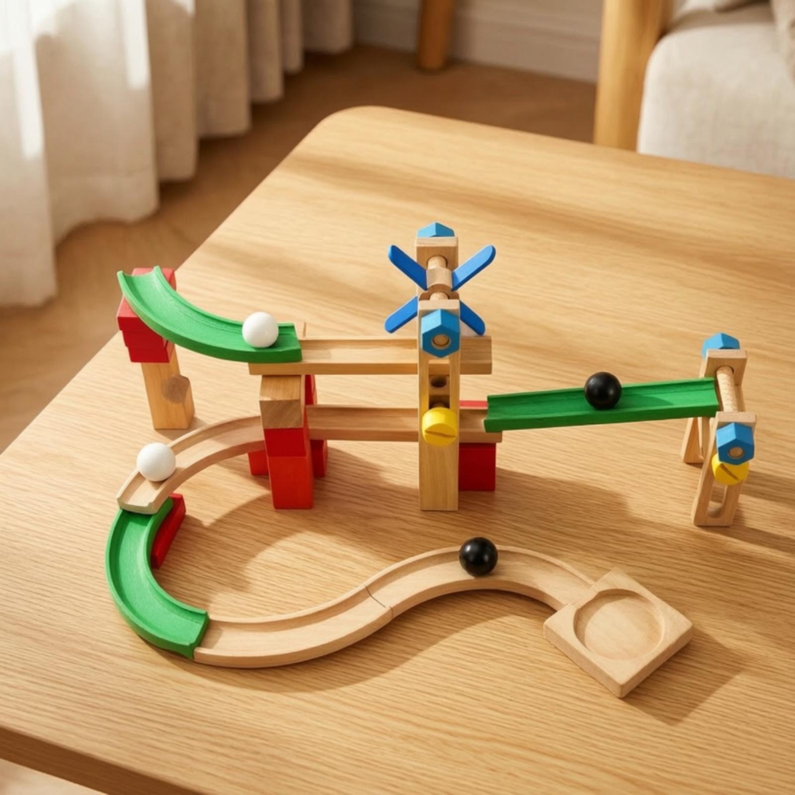 Wooden Marble Run Track for Ki - Marble Coaster Set 评论和价格