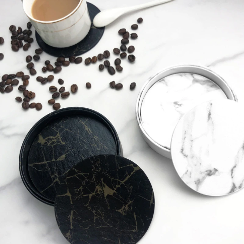 6pcsMarble Coaster Artificial  - Marble Coaster Set 评论和价格
