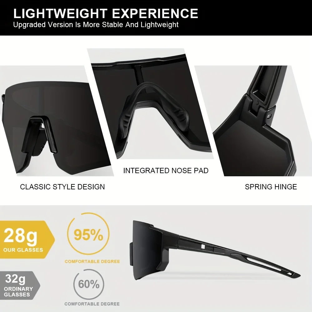 1/3PCS Oversize Outdoor Cyclin - Sunglasses Uv400 评论和价格