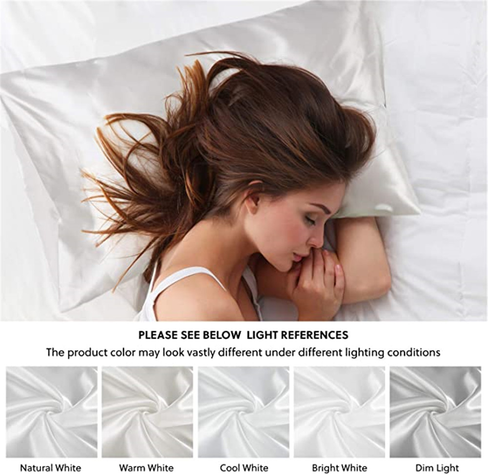 2pcs/lot Solid Silky Satin Ski - Silk Pillowcase 评论和价格
