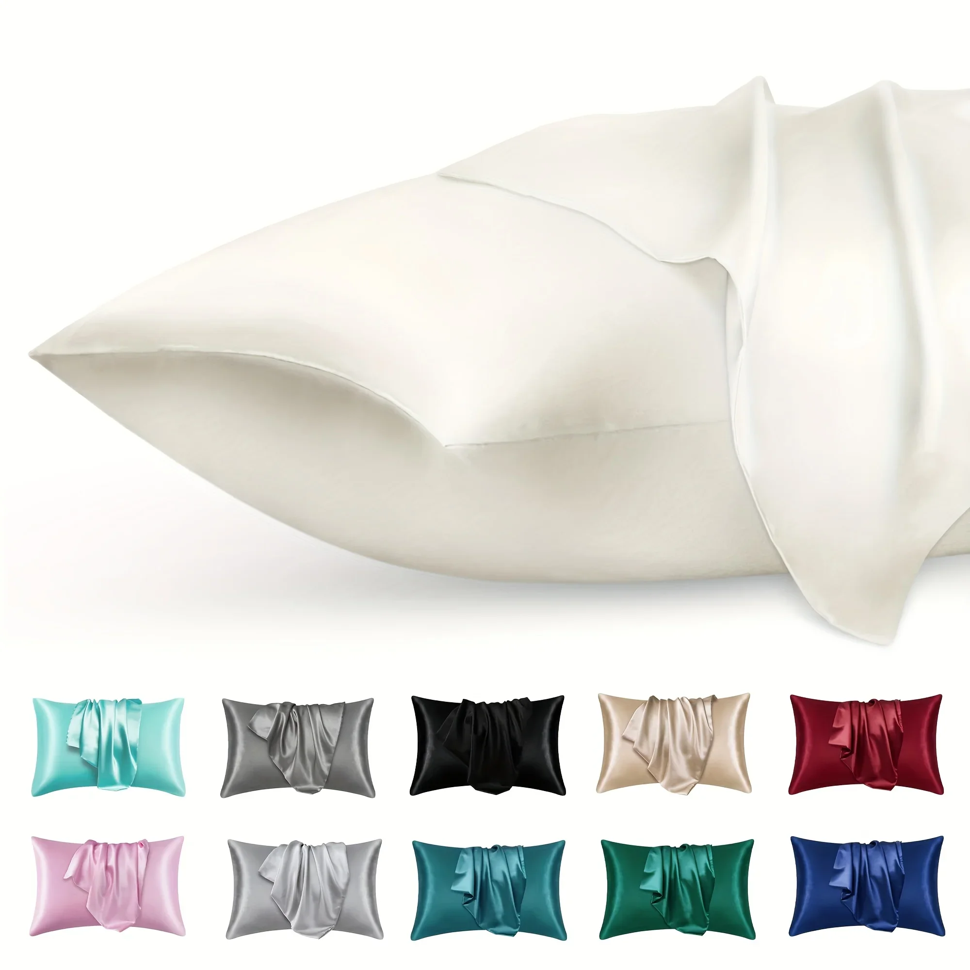 2pcs Luxury Satin Envelope Pil - Silk Pillowcase 评论和价格