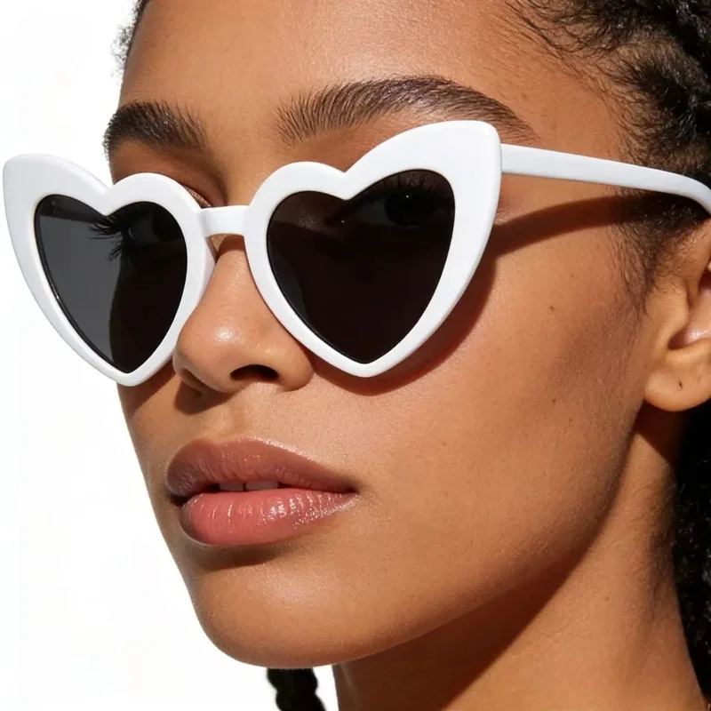 Cartoon White Heart Sunglasses - Sunglasses Uv400 评论和价格