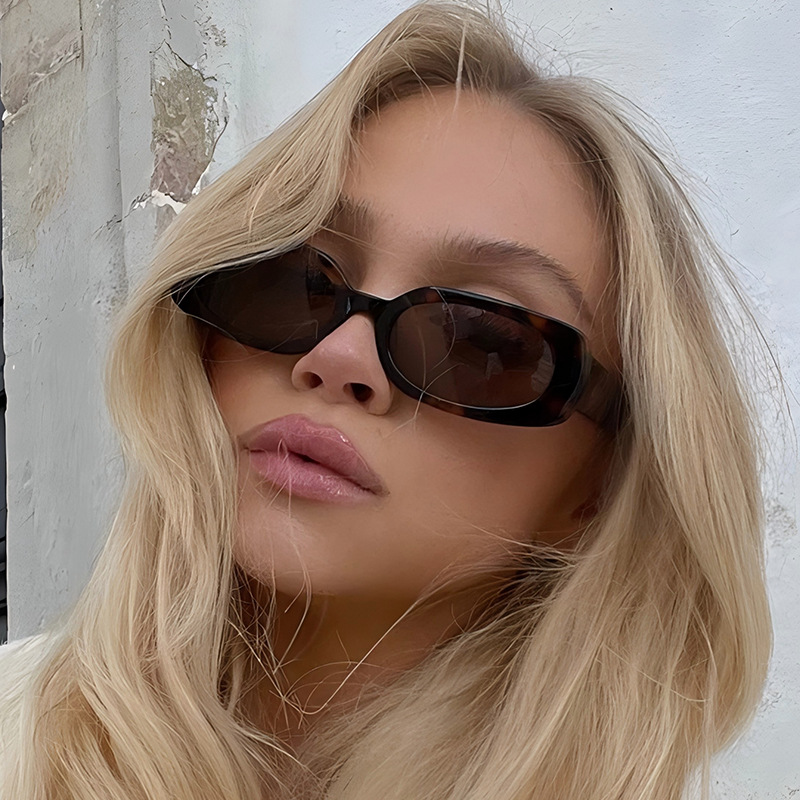 1pcs Light Luxury Rectangle Su - Designer Sunglasses 评论和价格