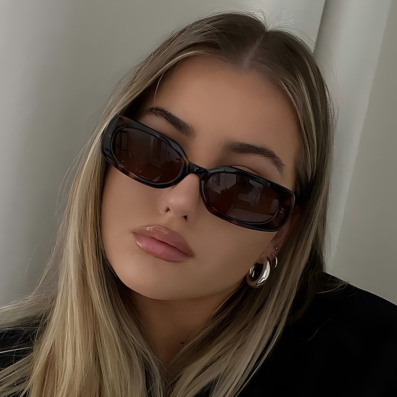 1pcs Light Luxury Rectangle Su - Designer Sunglasses 评论和价格