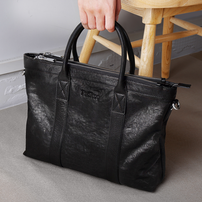 Leather upper cowhide handbag  - Leather Briefcase 评论和价格