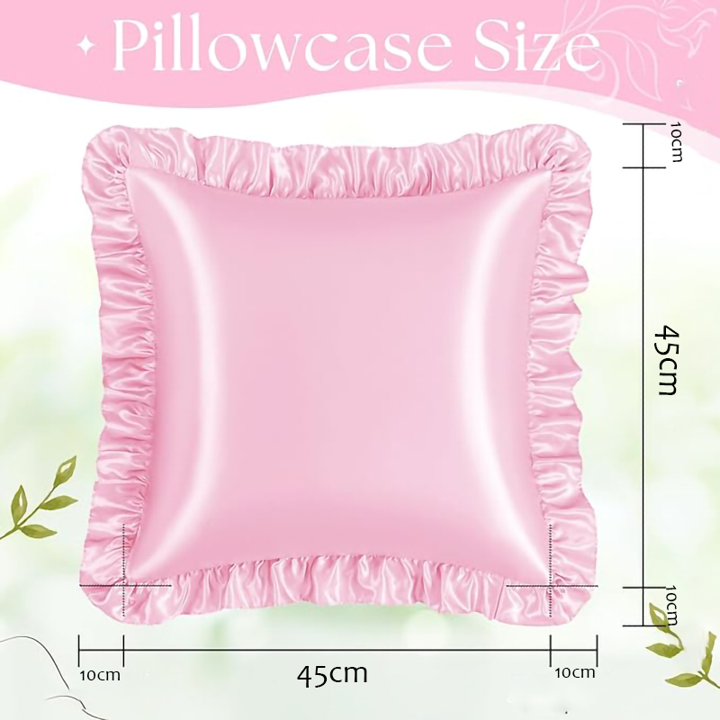 2Pcs Satin Ruffled Pillow Case - Silk Pillowcase 评论和价格