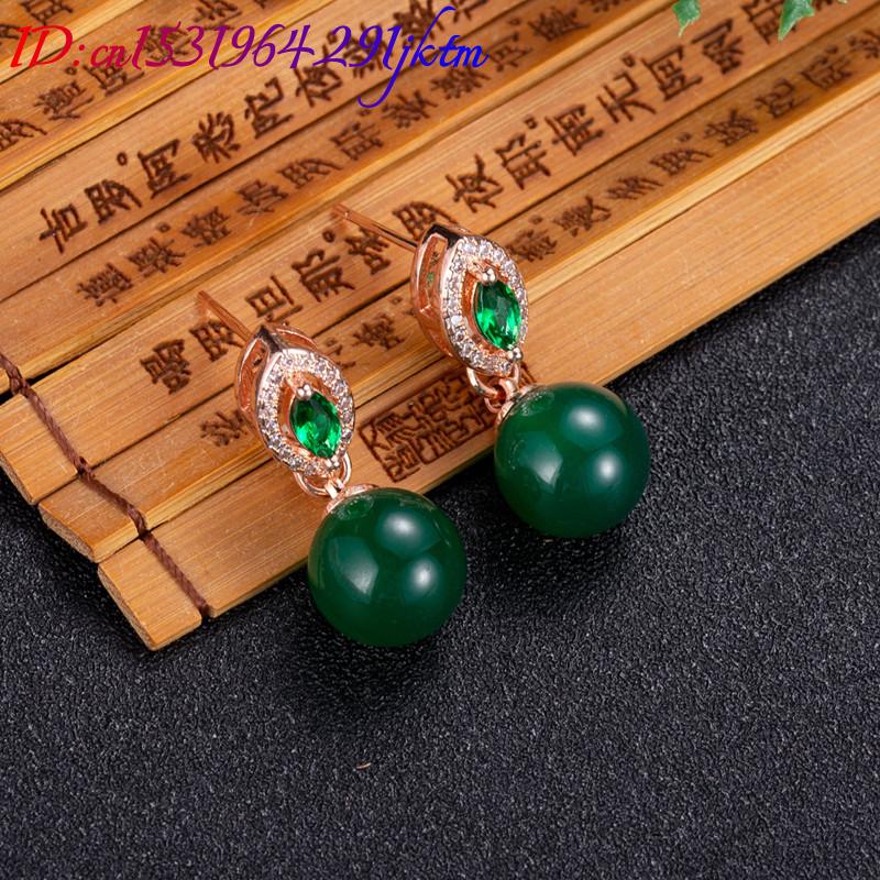 Natural Jade Bead Earrings Fas - Gold Plated Jewelry 评论和价格